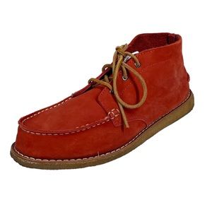 Danner Chukka Low Ankle Boots Shoes Mens 10 Red Nubuck Leather Crepe Sole 37333